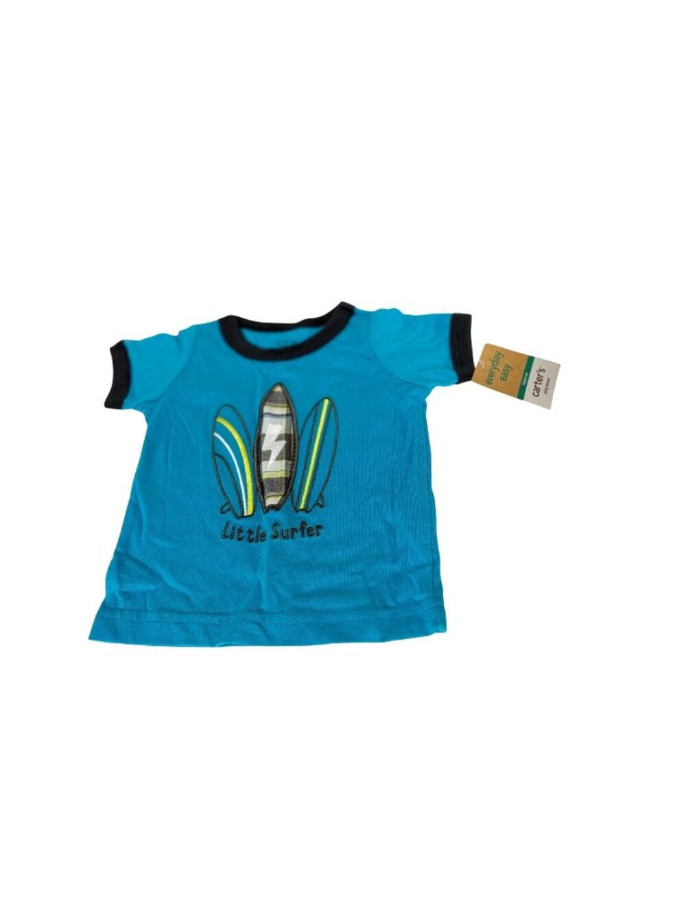 New Carters Boys Infant Baby Size 3 months Blue Gray Tee Pullover little Surfer